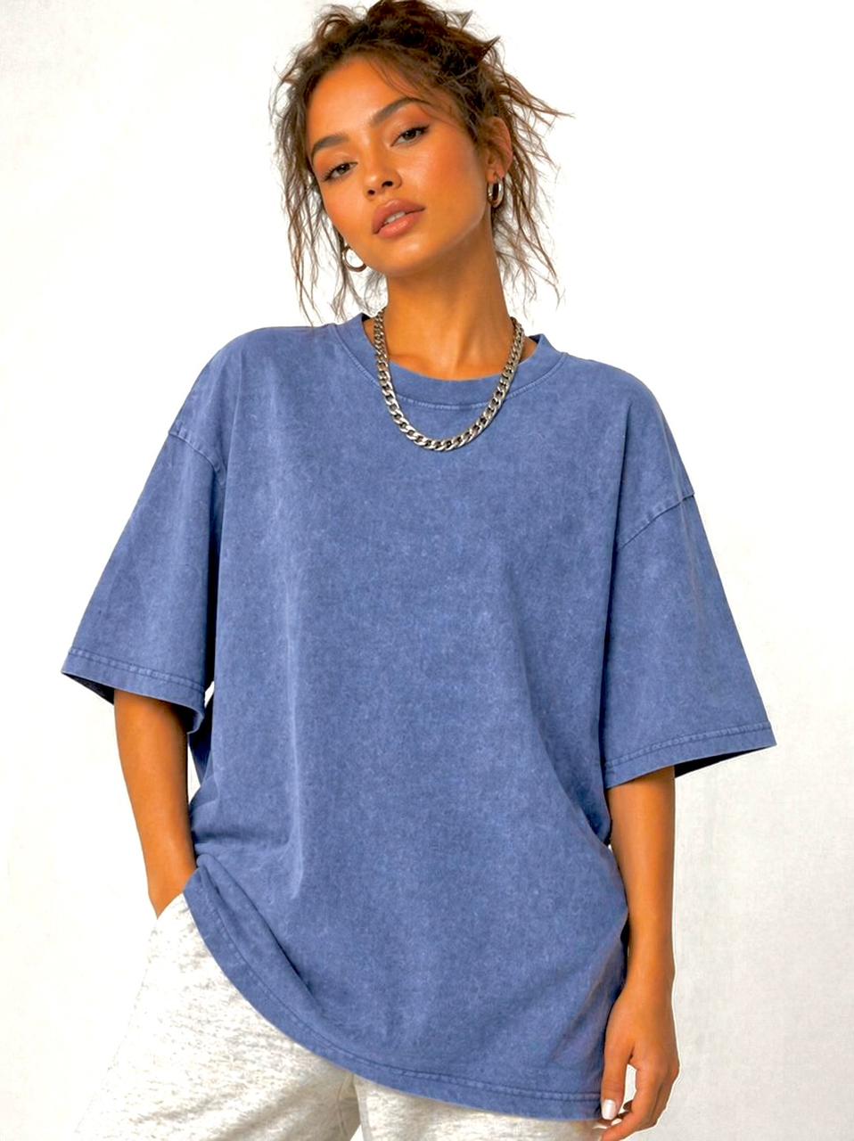 ACID WASH DROP SHOULDER T-SHIRT