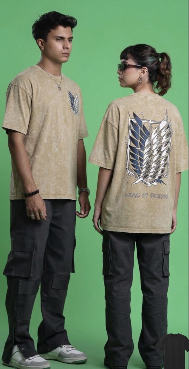 ACID WASH DROP SHOULDER T-SHIRT