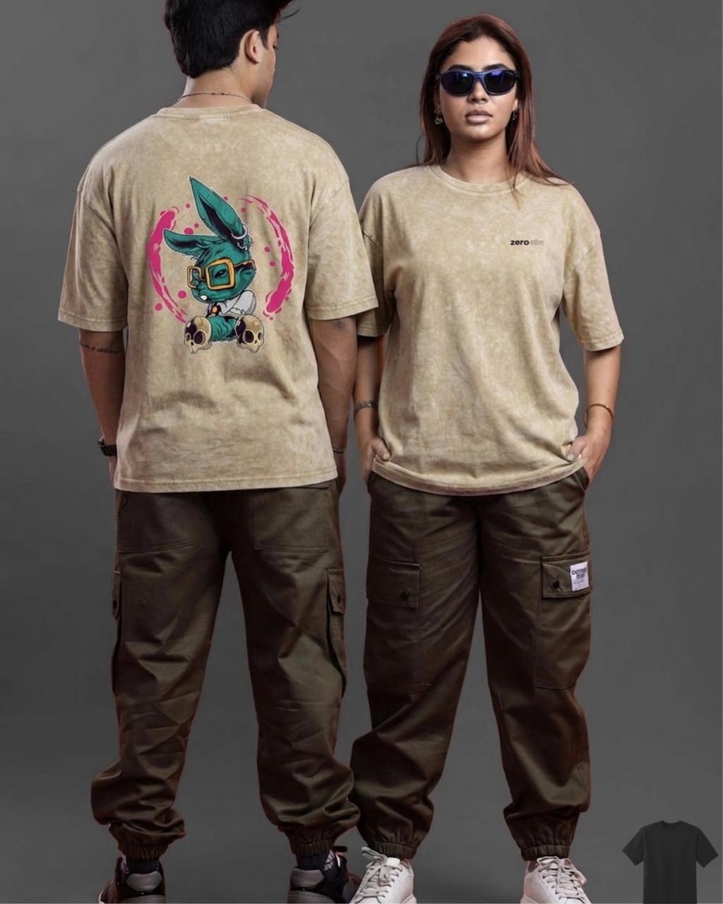 ACID WASH DROP SHOULDER T-SHIRT