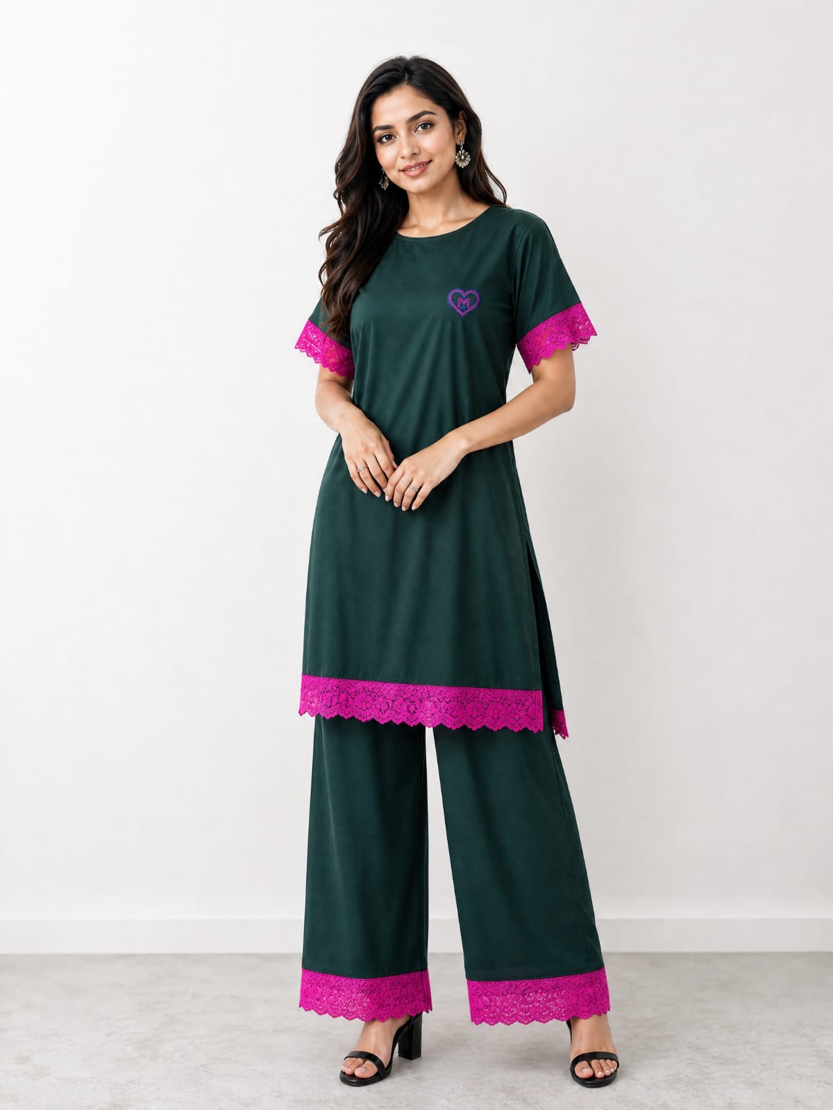 Ladies Long Tshirt and Pant Set