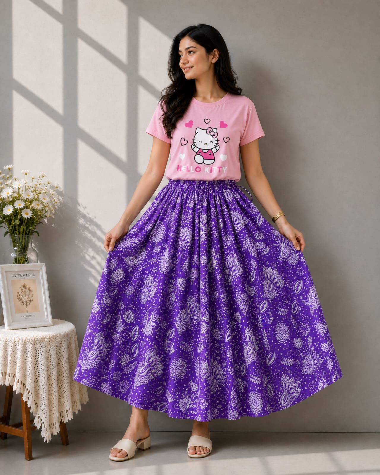 Linen Skirt and Tshirt Set