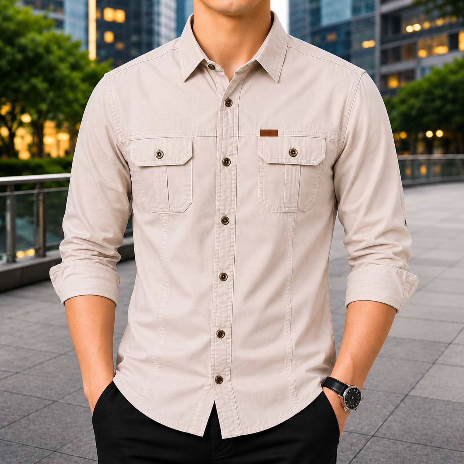 Stylish Full Sleeve Panel Shirt